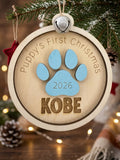 Puppy's First Christmas Ornament | Personalized Paw Print Keepsake