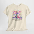 Faith Moves Mountains Shirt | Colorful Cross & Mountains Bible Verse Tee | Christian Gift for Women