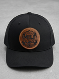 Funny MILF Fishing Leather Patch Trucker Hat - Man I Love Fishing Dad Gift, Black Mesh Snapback Cap