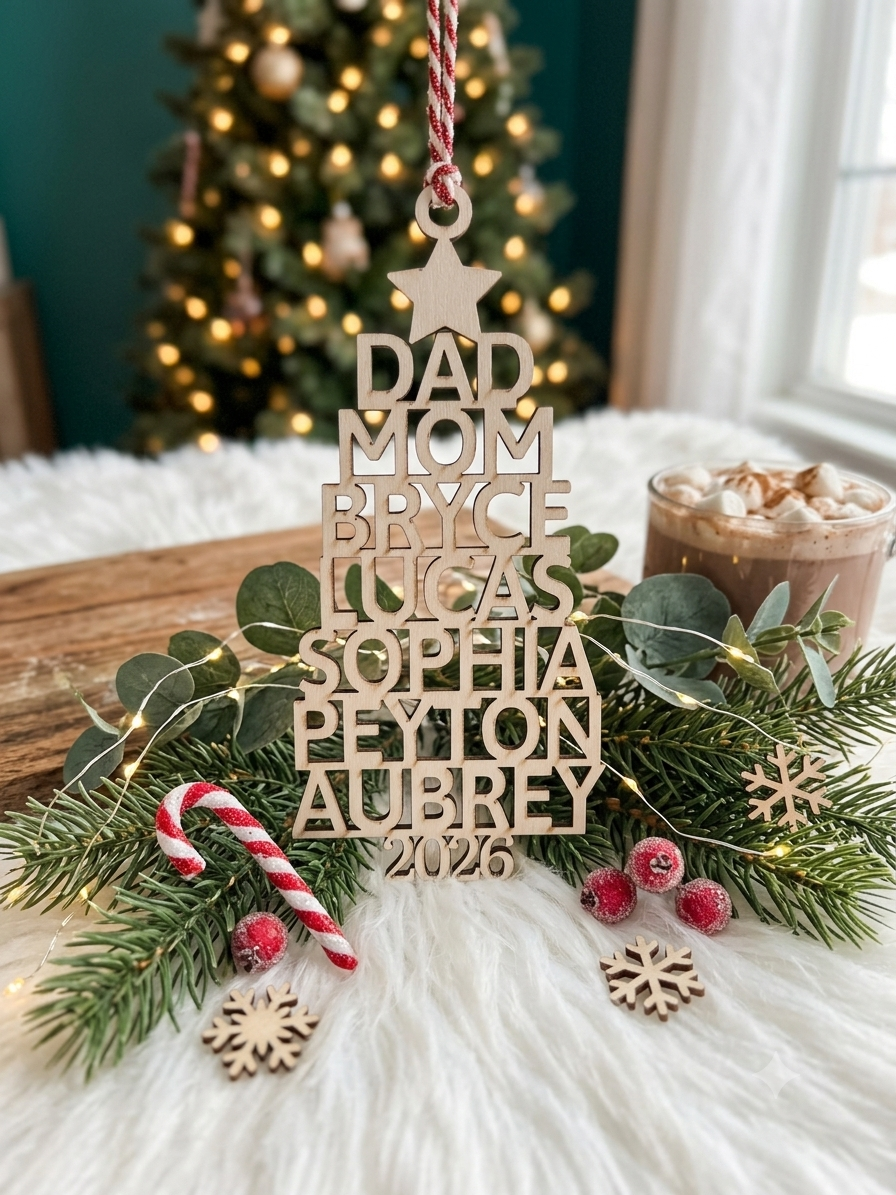 Personalized Family Christmas Tree Ornament
