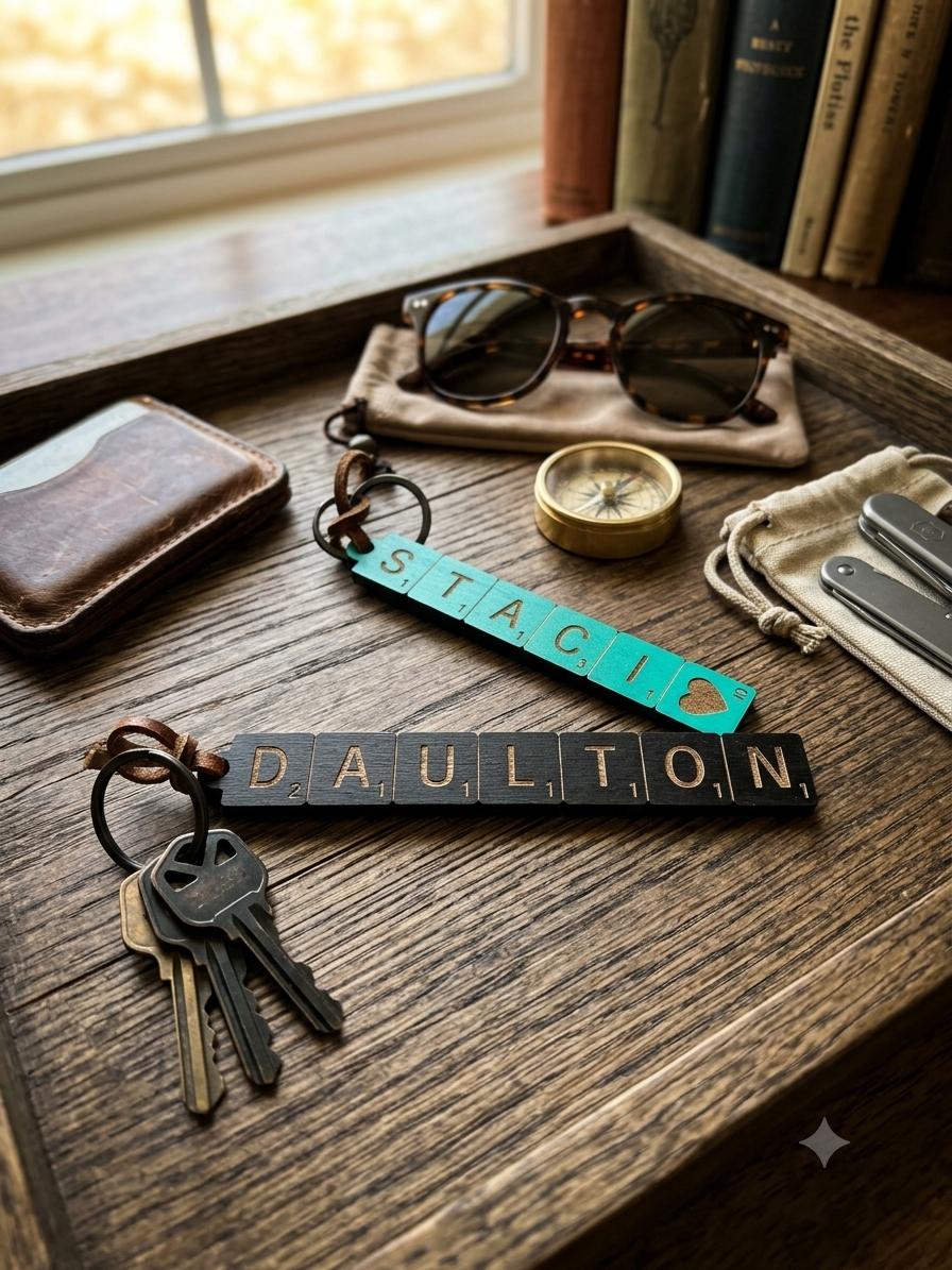 Personalized Scrabble Name Keychain & Backpack Tag