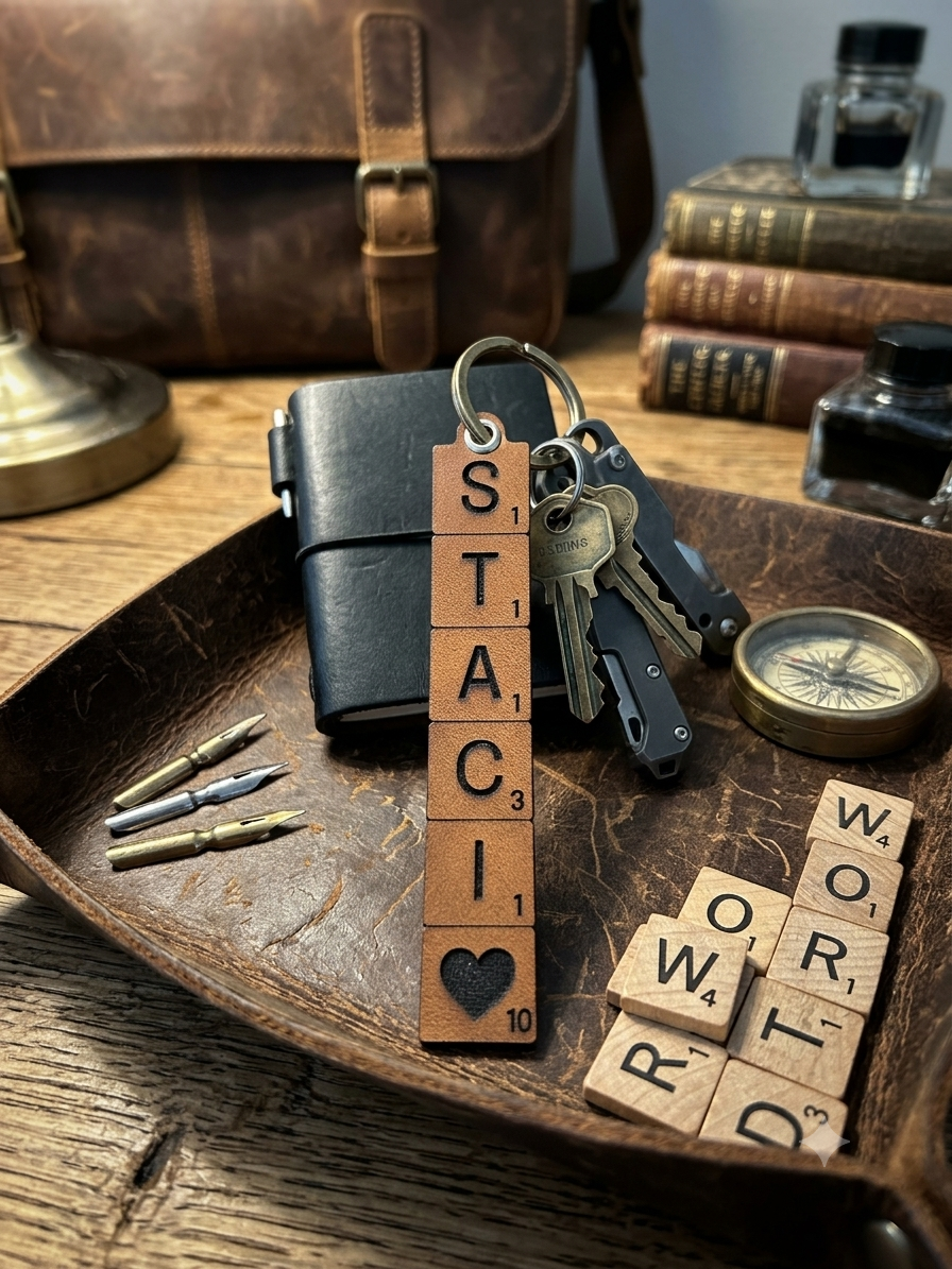 Personalized Scrabble Name Keychain & Backpack Tag