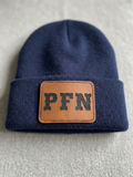 PFN Leather Patch Beanie