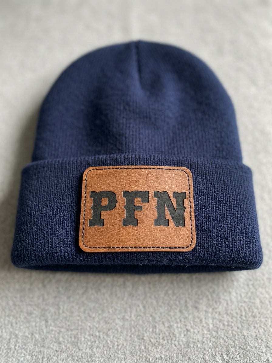 PFN Leather Patch Beanie