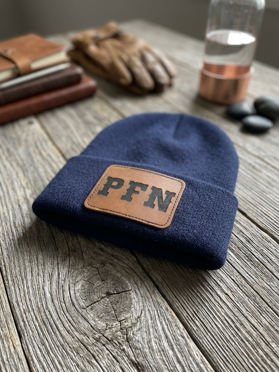 PFN Leather Patch Beanie