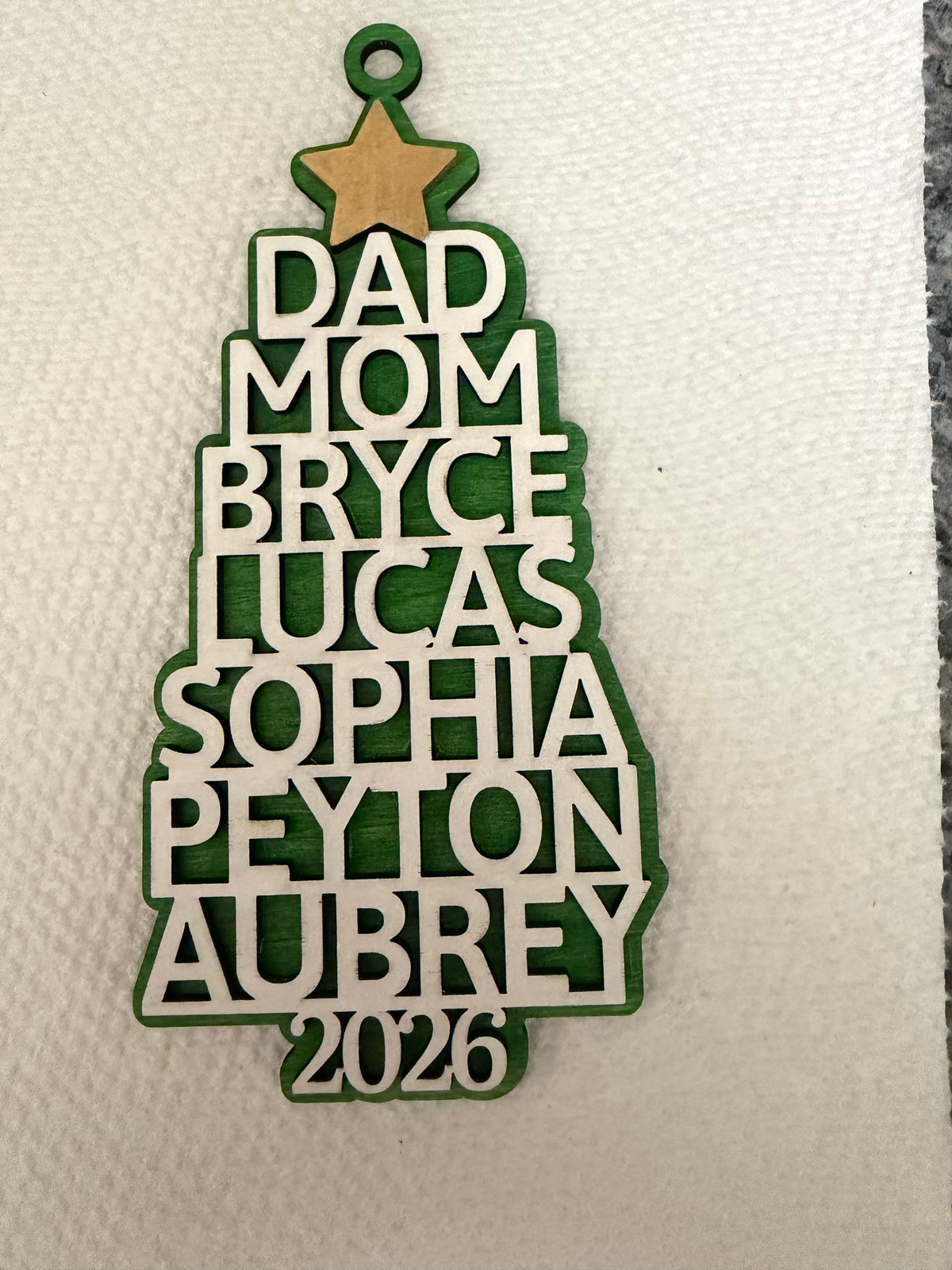 Personalized Family Christmas Tree Ornament
