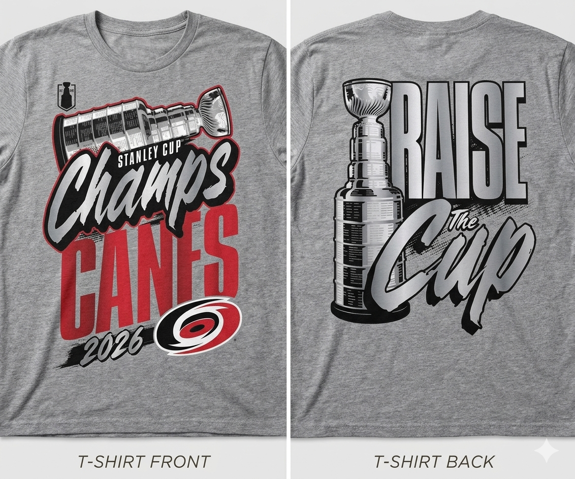 Carolina Hurricanes 2026 Stanley Cup Champions Shirt | Canes Raise The Cup T-Shirt