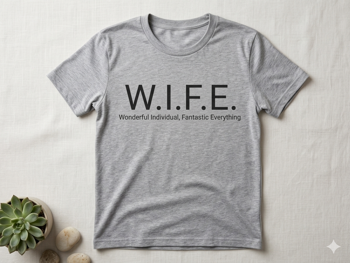 WIFE Acronym Shirt - Wonderful Individual Fantastic Everything Wife T-Shirt - Cute Wife Gift