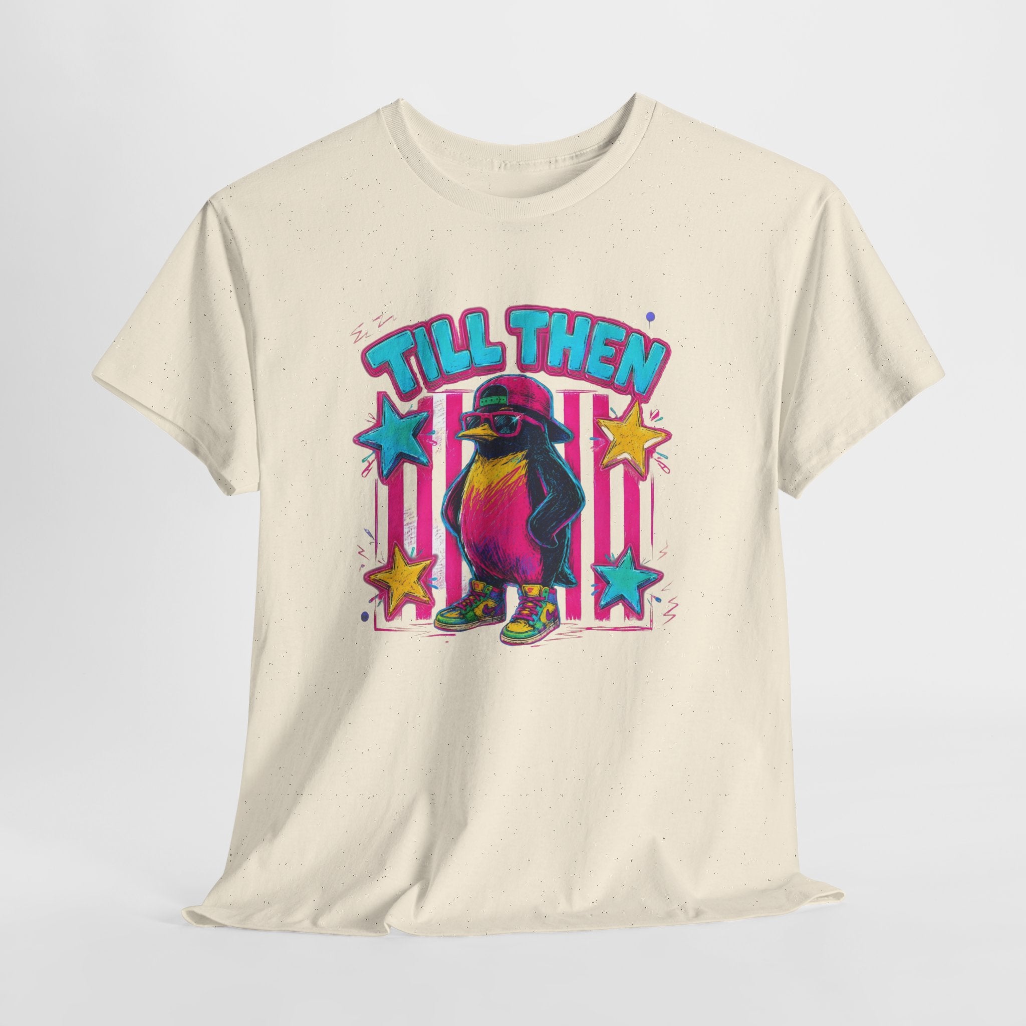 90s Aesthetic Cool Penguin T-Shirt - Retro Neon Graphic Tee