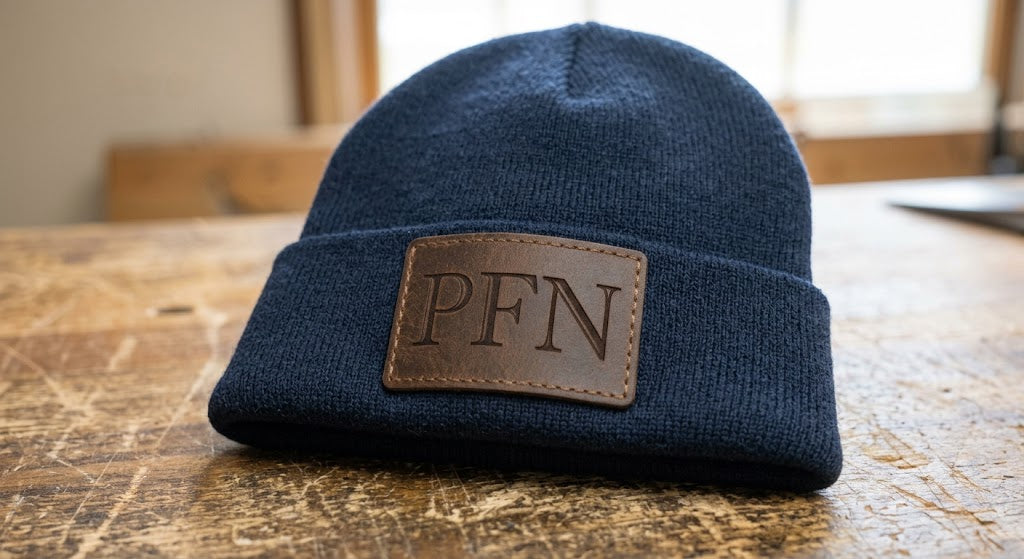 PFN Leather Patch Beanie