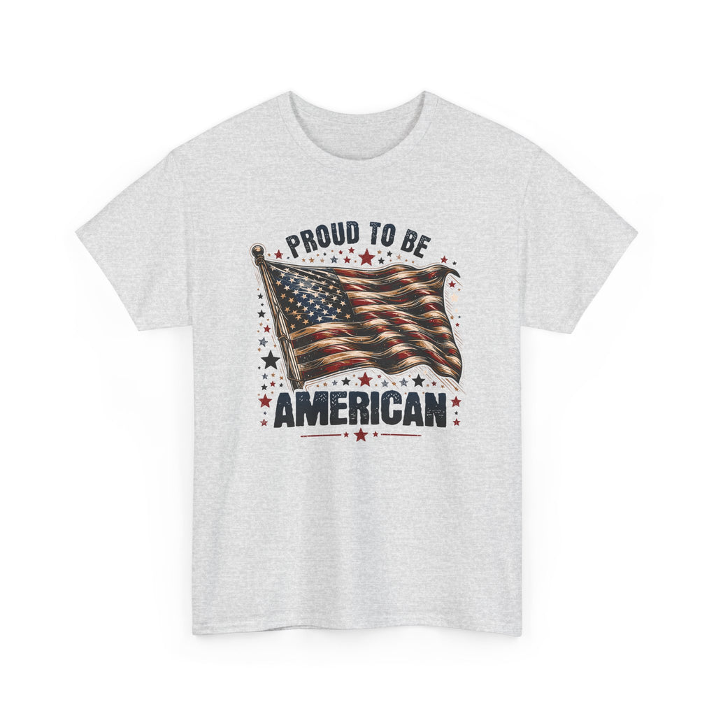 Proud To Be American" Vintage Patriotic US Flag T-Shirt