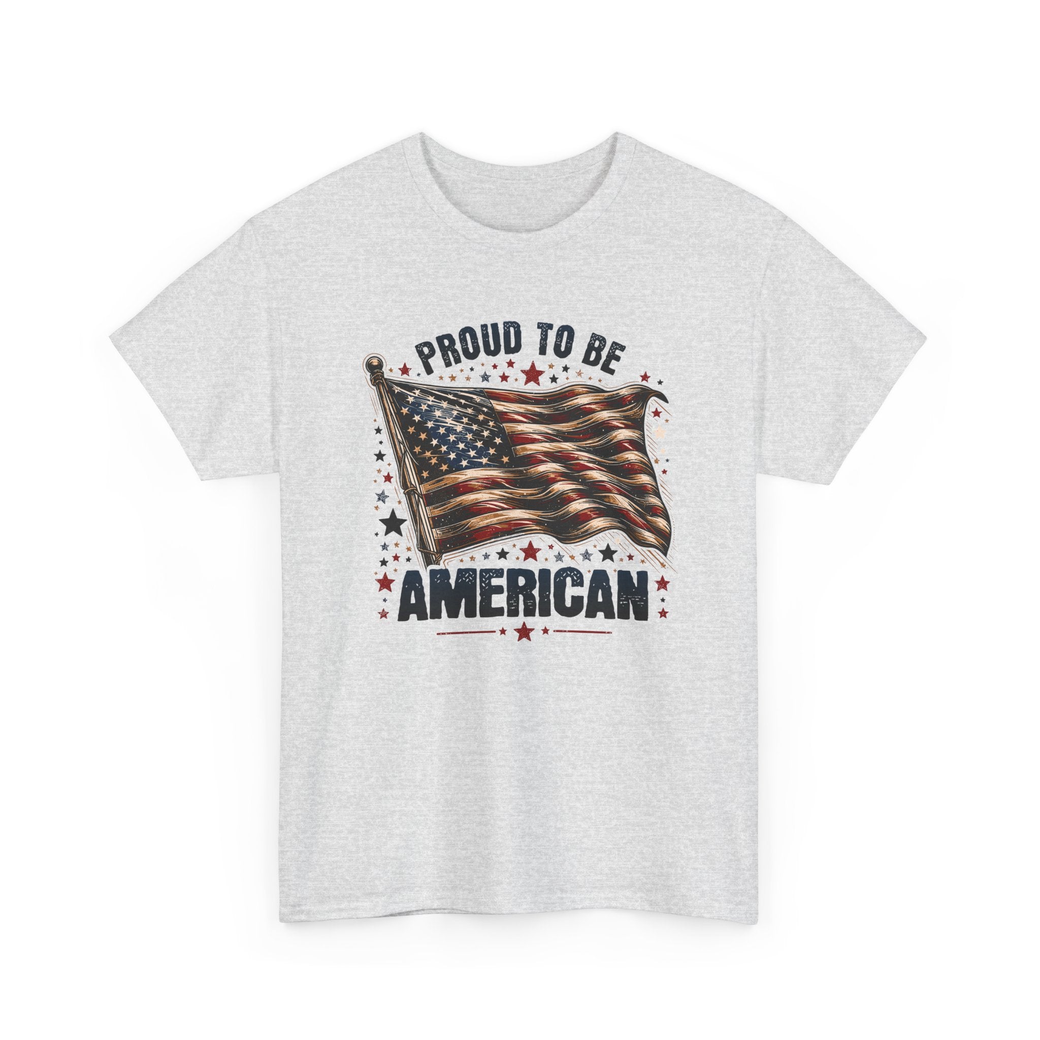 Proud To Be American" Vintage Patriotic US Flag T-Shirt