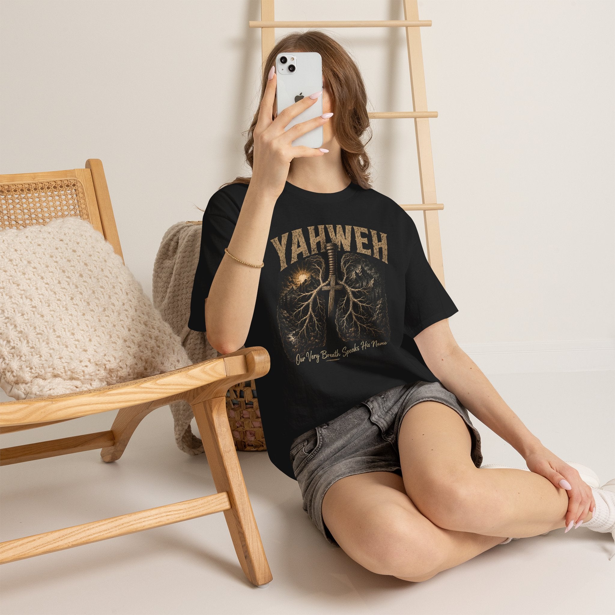 Yahweh Christian T-Shirt | Our Very Breath Speaks His Name Faith Graphic Tee
